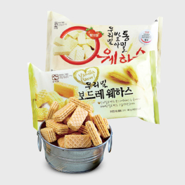 딸기,바닐라웨하스